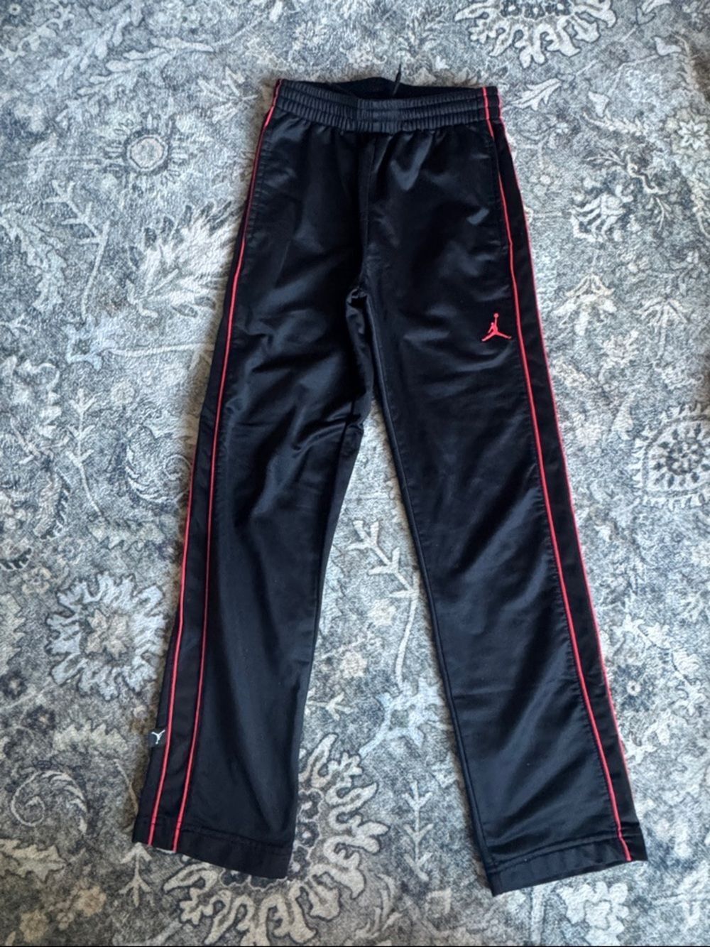 Jordan Black Track Pants with Red Piping